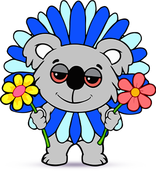 Koala Holding Flowers